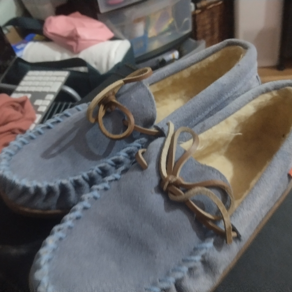 Alpine Swiss Blue and Tan Loafers